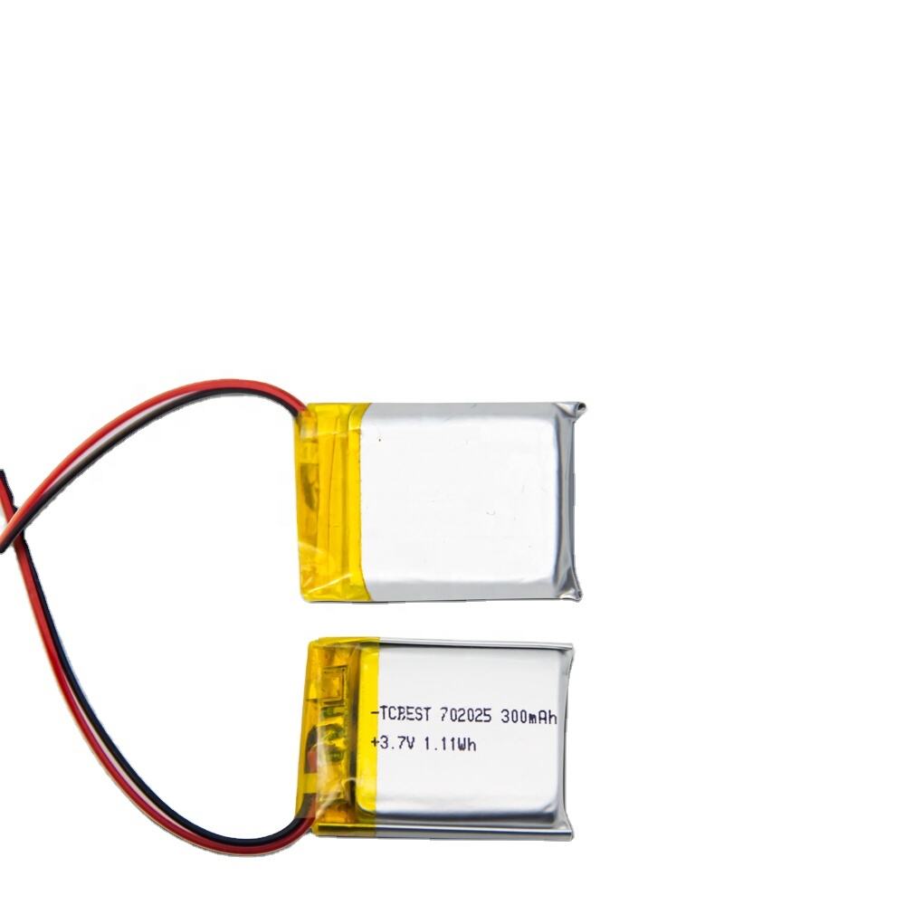 Compact 702025 3.7V 300mAh Li-Po Battery for Portable Electronics