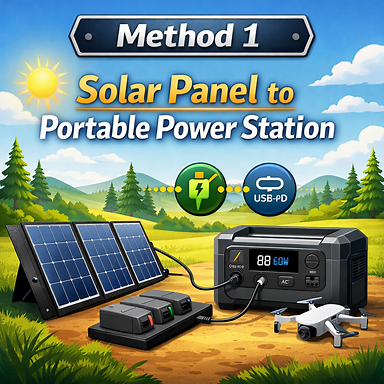Come caricare le batterie dei droni con il sistema di ricarica solare (per uso all'aperto)