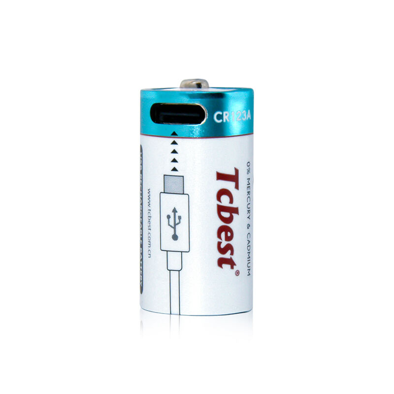 Rechargeable Li-ion Battery Type-c CR123A 500mAh 3.7V