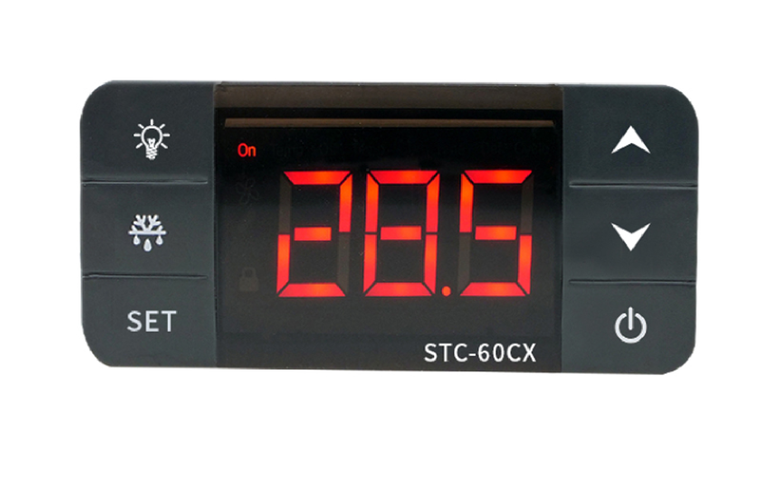 Regular size LED light, press button, red digital tube