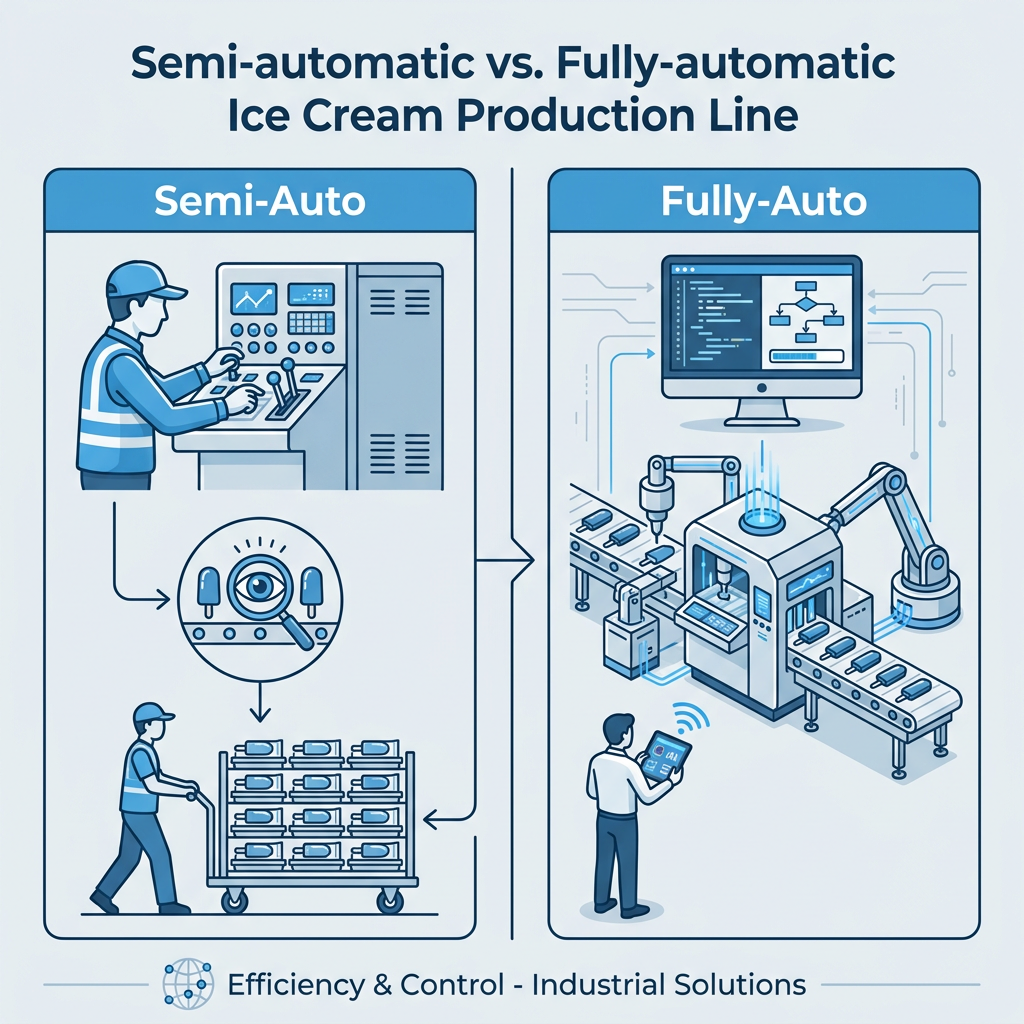 Automatic vs Semi Automatic Ice Cream Line: Cost, Capacity, and Labor ...