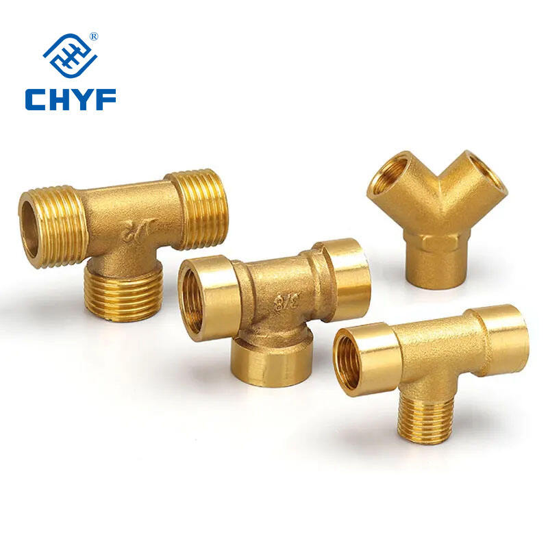 High Quality 3 Male Female Thread Brass Pipe Tee Brass Pipe Fittings