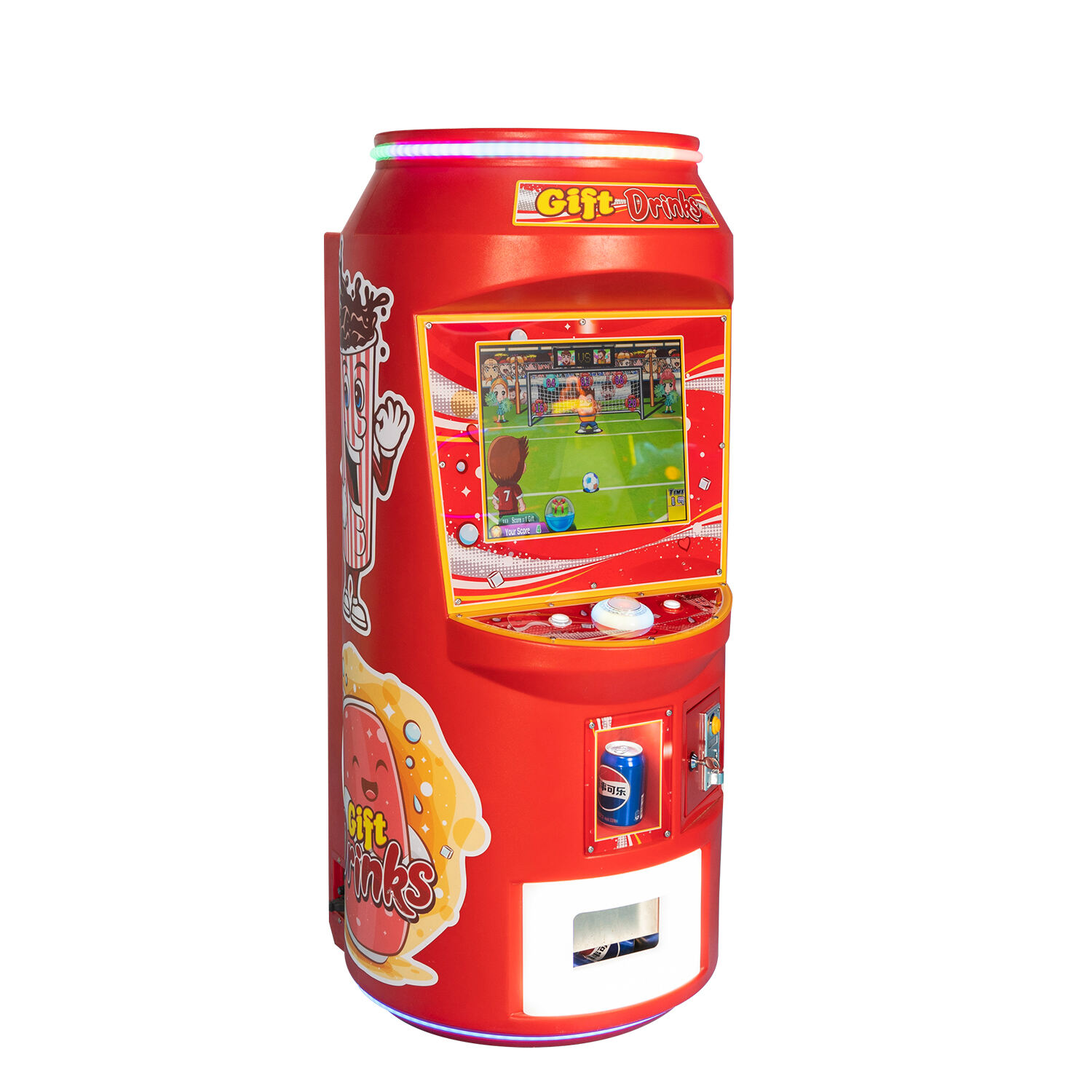 Coin Operated Cola Arcade Prize Gift Vending Kids Video Drink Gift Machine