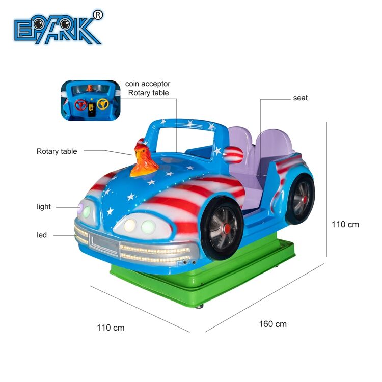 Kids Coin Operated Game Blue Car Kiddie Ride