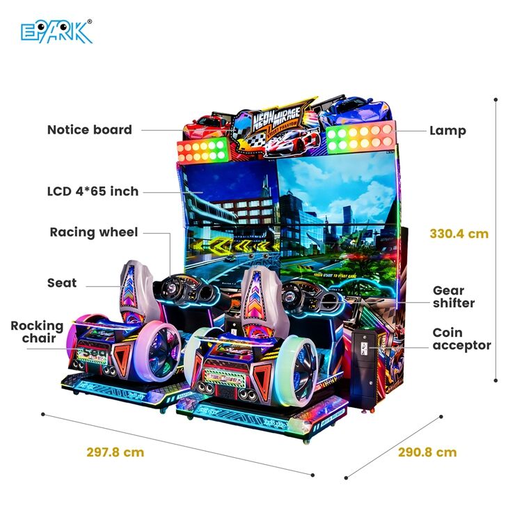 Arcade Racing Simulator Four Screens Coin Operated Video Game Machine