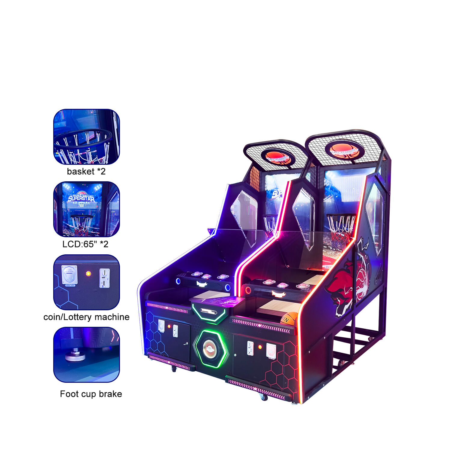 Indoor Coin Operated Game Multiplayer Online Street Basketball Arcade Game Machine