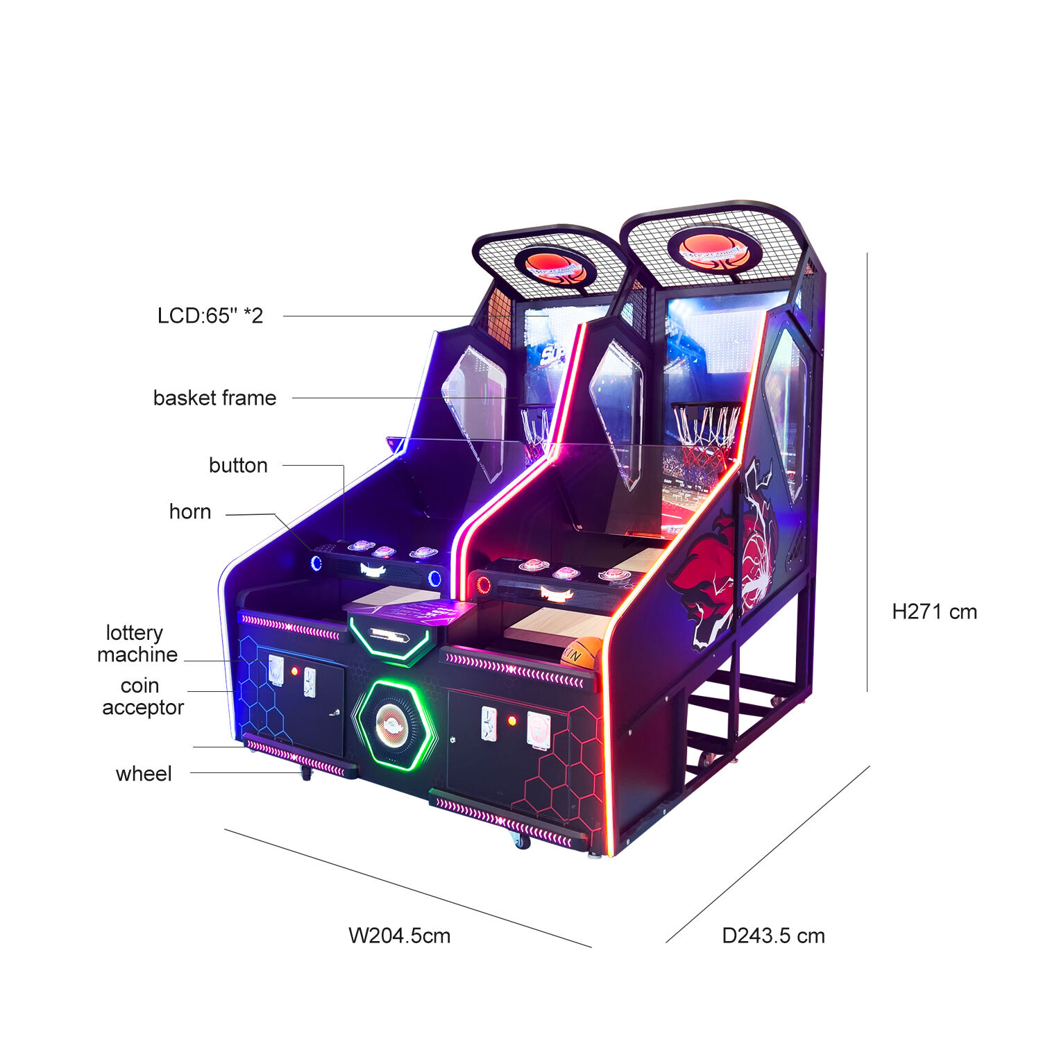 Indoor Coin Operated Game Multiplayer Online Street Basketball Arcade Game Machine