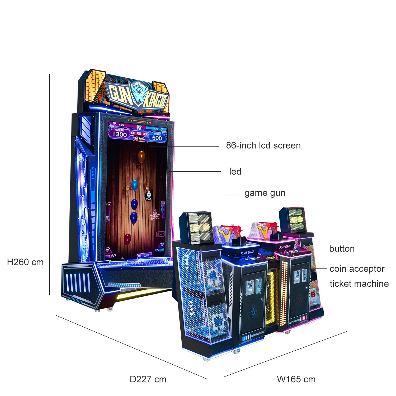 Coin Operated Game Gun King Shooting Game Machine