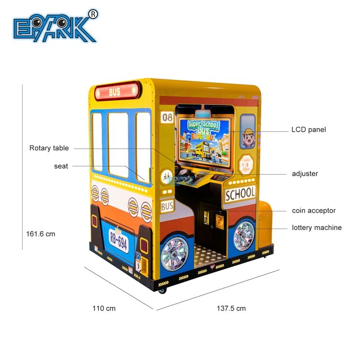 Bus Shape Electronic Kids Ride Machine Fiberglass Kiddie Ride