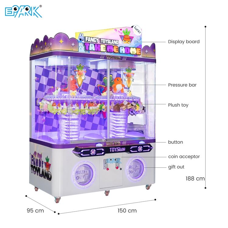 Dvojni igralni avtomat z oprijemalom za zabavne centre