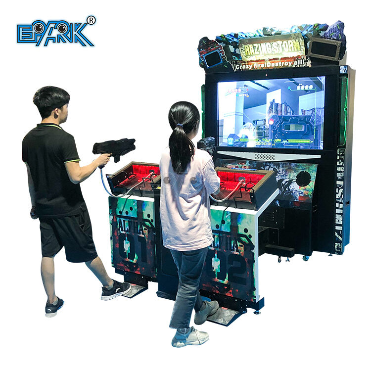 Arcade Coin Operated Games Simulator Shooting Machine Razing Storm Shooting Game for Double Players