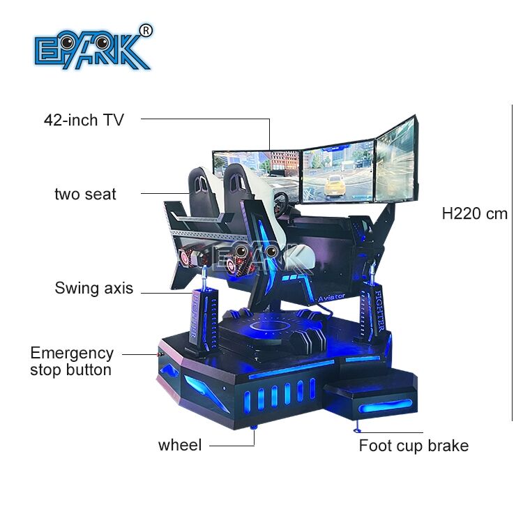 Simulateur de Course Dynamique à Trois Écrans Machine de Jeu Arcade
