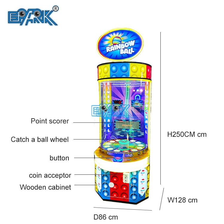 Coin Operated Rainbow Ball Drop to Win Carnival Redemption Game