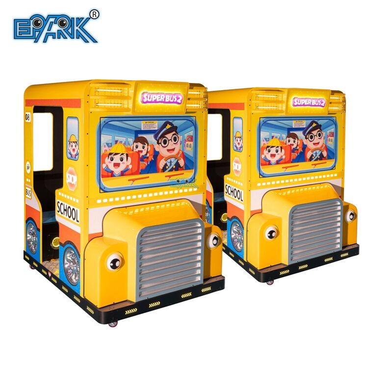 Bus Shape Electronic Kids Ride Machine Fiberglass Kiddie Ride