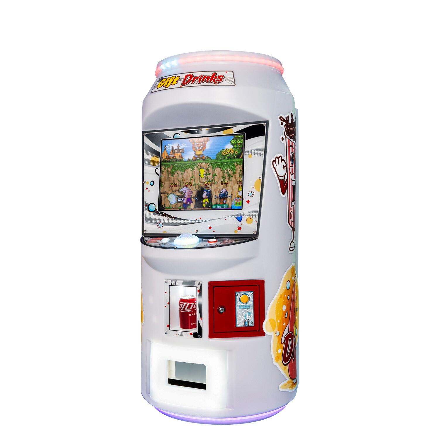 Coin Operated Cola Arcade Prize Gift Vending Kids Video Drink Gift Machine