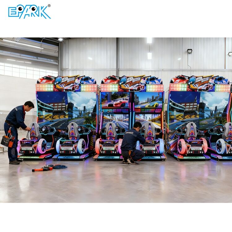 Arcade Racing Simulator Four Screens Coin Operated Video Game Machine