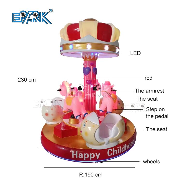 Rides Equipment 6 Player Carousel Merry Go Round