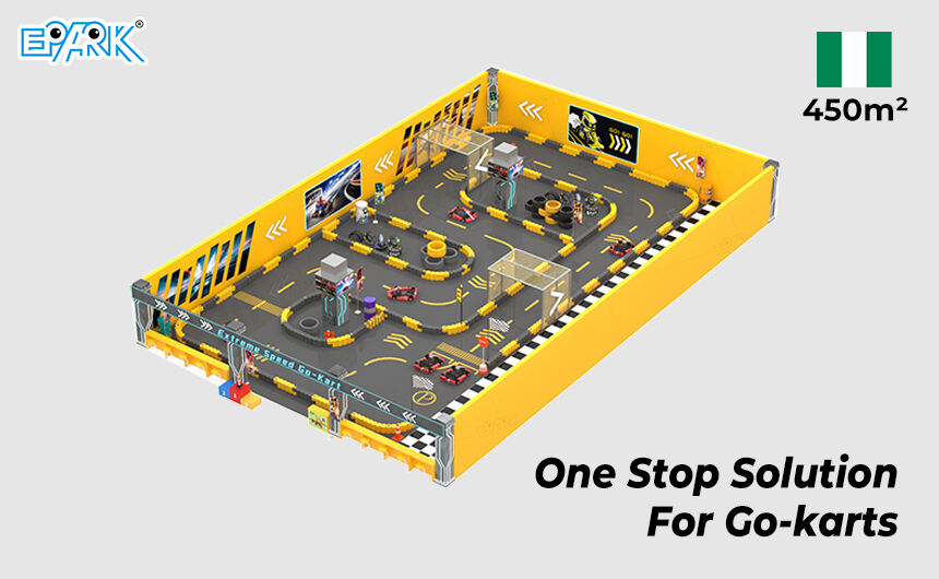проект дизайну внутрішньої траси для картингу 450 м²