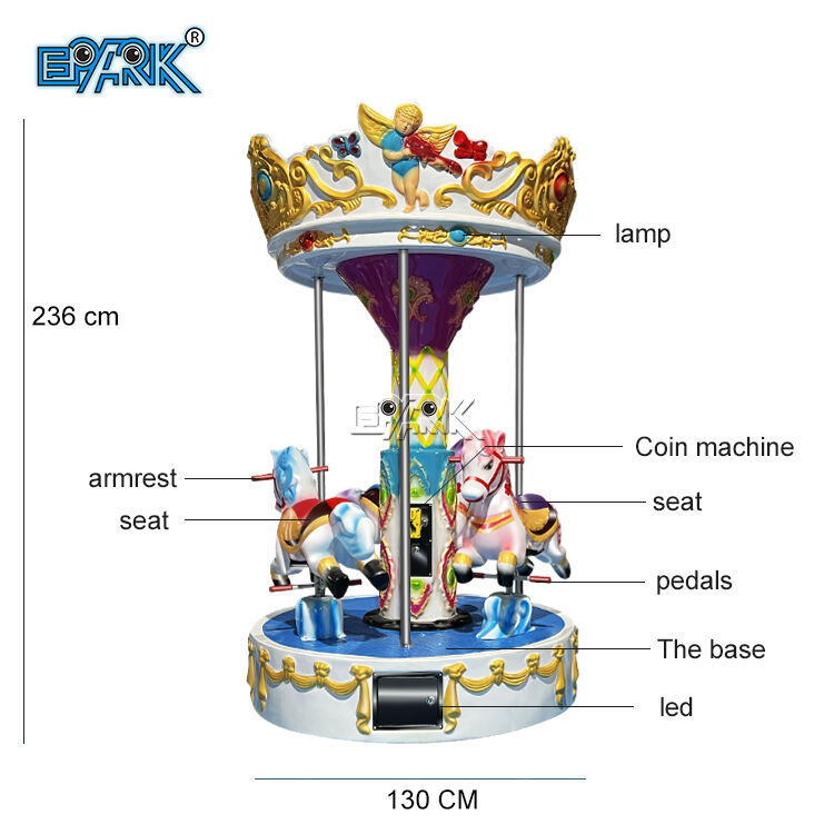3 Player Mini Kiddie Ride Merry Go Round