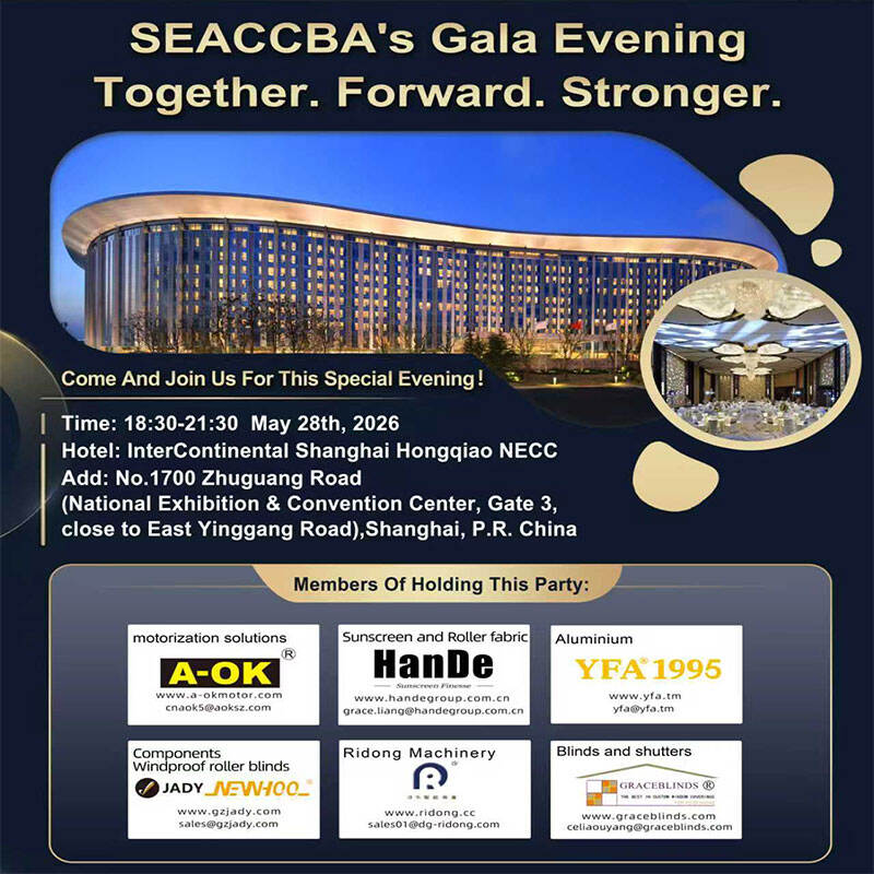 SEACCBA Gala Evening 2026: Six Leading Sunshade Exporters to Gather at InterContinental Shanghai Hongqiao NECC During R+T Asia