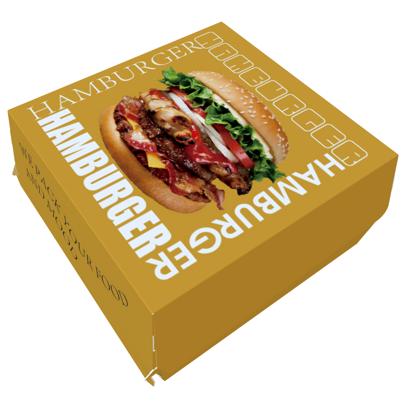 Food grade biodegradable sandwich slices fast food packaging takeaway Lunch Burger Fried Chicken paper boxes
