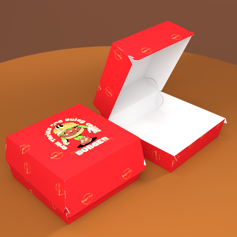 Pabrik produsen mencetak kotak kertas ramah lingkungan kotak makanan siap saji kotak kemasan karton putih kotak makanan cepat saji sekali pakai kotak burger siang