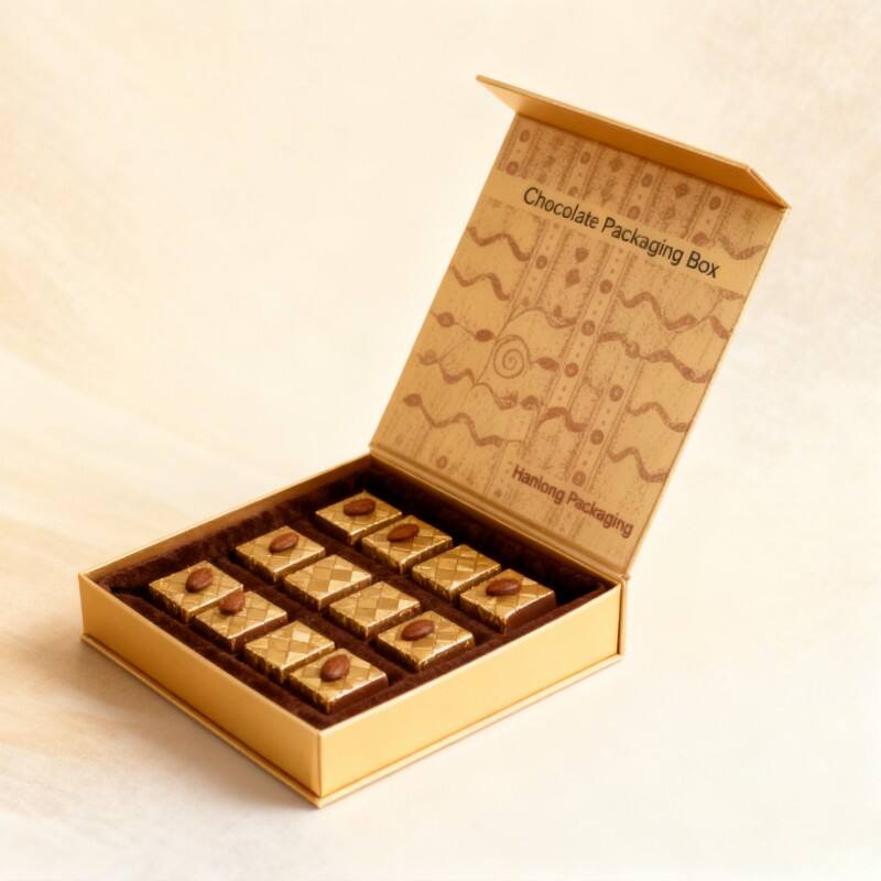 Factory Custom Luxury Dubai Candy Chocolate Packaging Box Ramadan Magnetic Suction Flip Cover Gift Box Eco-friendly Cardboard Packaging Paper Box