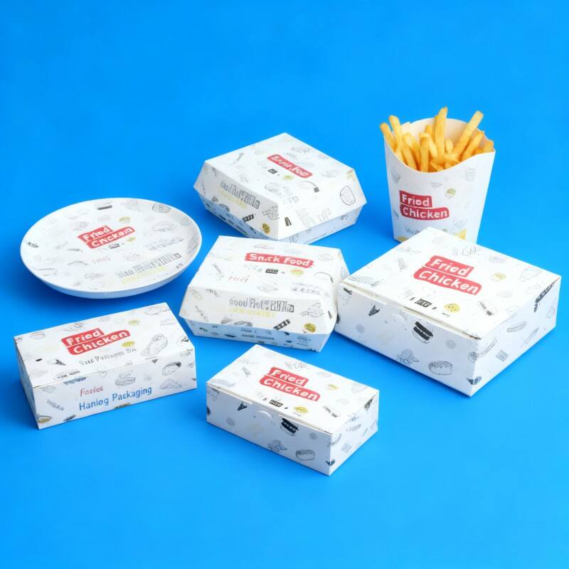 Factory direct fast food paper box matte layer hot dog burger packaging box customized food grade fried chicken packaging box