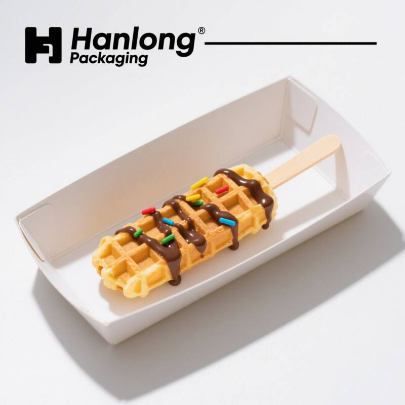 Factory manufacturer design logo food packaging box disposable brown kraft paper box hot dog burger takeaway packaging box