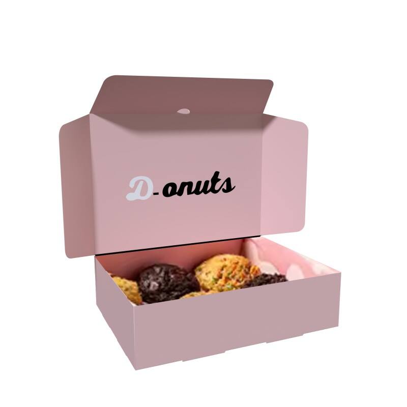 Pink paper food grade biscuit pastry box luxury macaron bakery Mochi ...