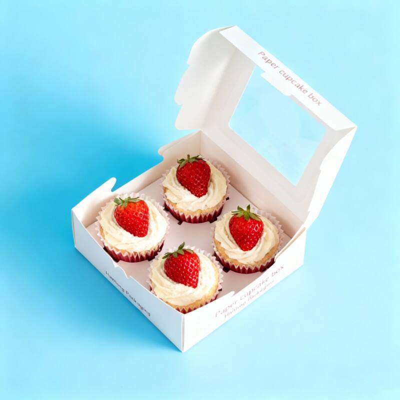 Factory High quality transparent paper cupcake box customized 1/2/4/6/12 hole chocolate biscuit box environmentally friendly cardboard packaging box