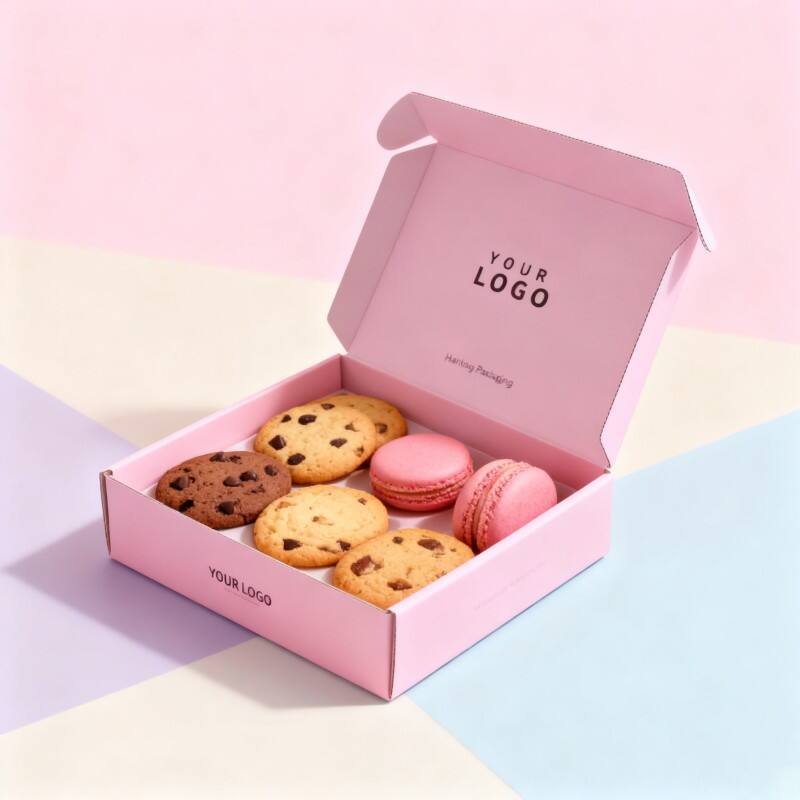 Factory wholesale small batch packaging box custom printing logo bakery food grade paper box cake bread biscuit folding cardboard mochi donut box