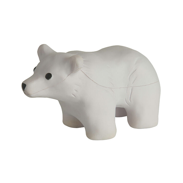 High Quality Factory Polar Bear Shape Stress Ball Novelty PU Foam Custom Logo Anti-Stress Ball