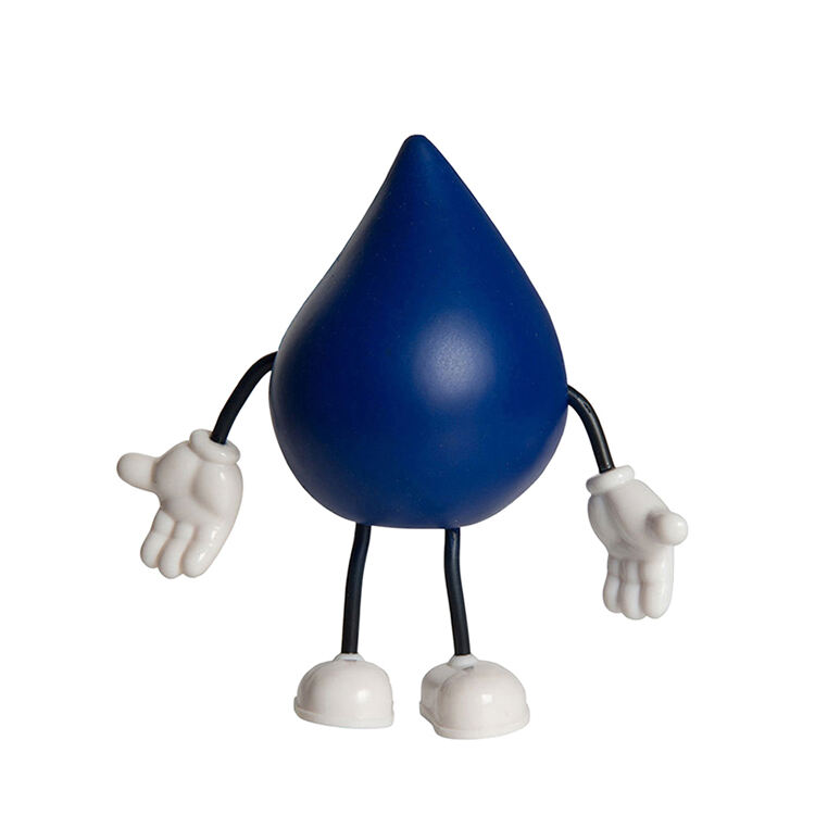 Fabriek Direkte Ontstressende PU Waterdruppelvormige met Buigbare Arms & Bene Promosietoy Espombal vir Stresverligting