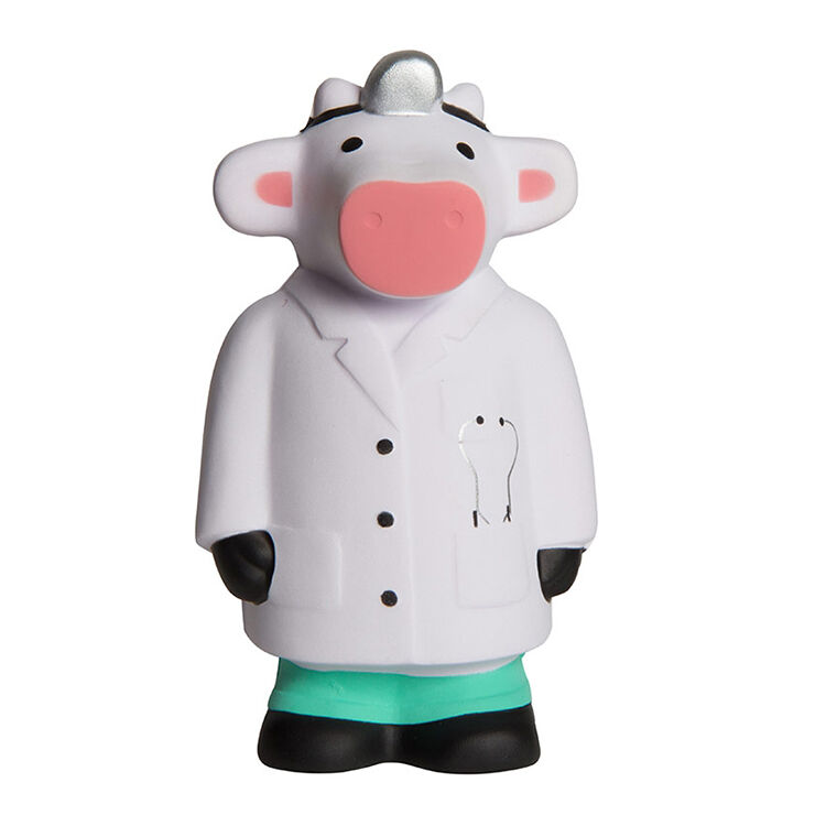 Hot Sale PU Memory Foam  Doctor Cow shape Stress Ball Customized Colors Stress Reliever Toys