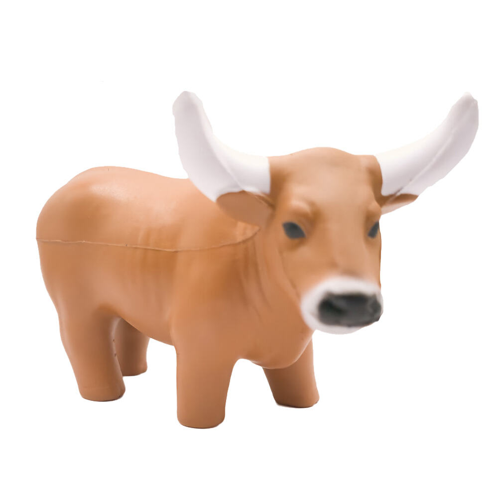 Corporate Promotional Stress Relivers PU Long Horn Cow Shape Anti Stress Ball Squeeze Foam Toy