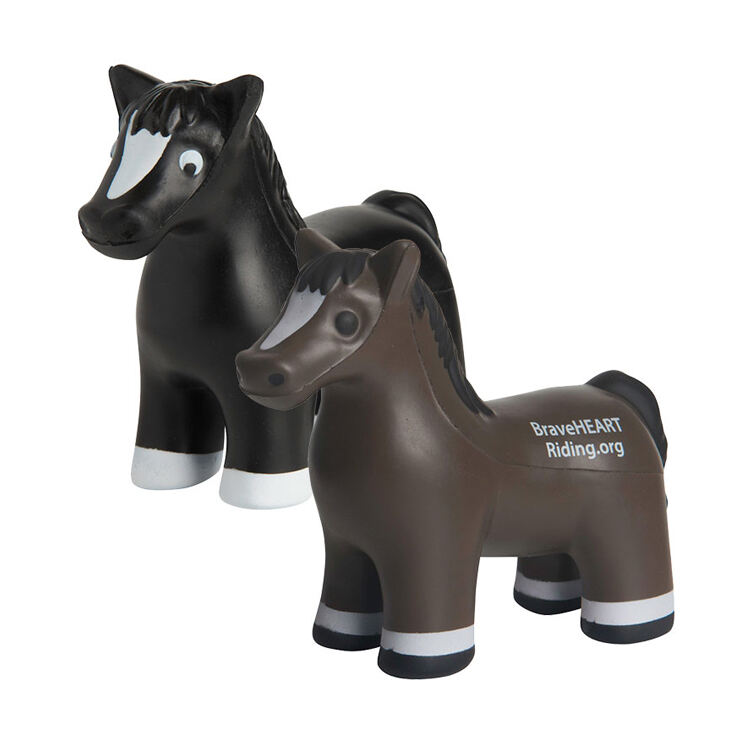 Promotionele Speeltjes Print Logo Custom Pu Knijpspeeltje Spanningsbal in Paardenmodel