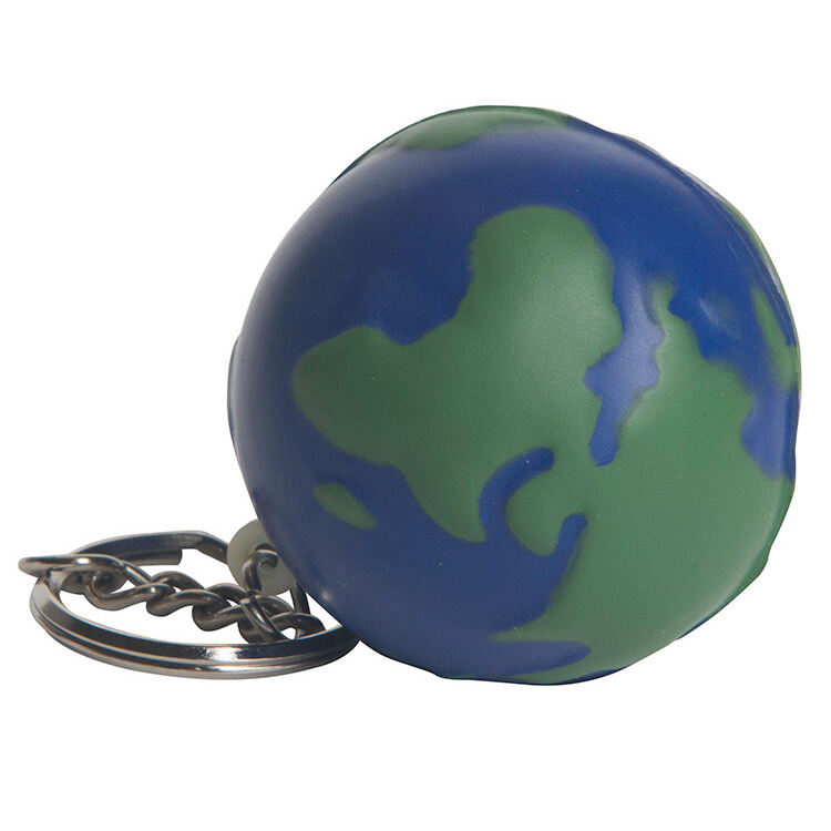 KawaIi Promosie Antistresbal Sleutelhanger GLOBE-vormige sleutelhanger PU-stresverligter