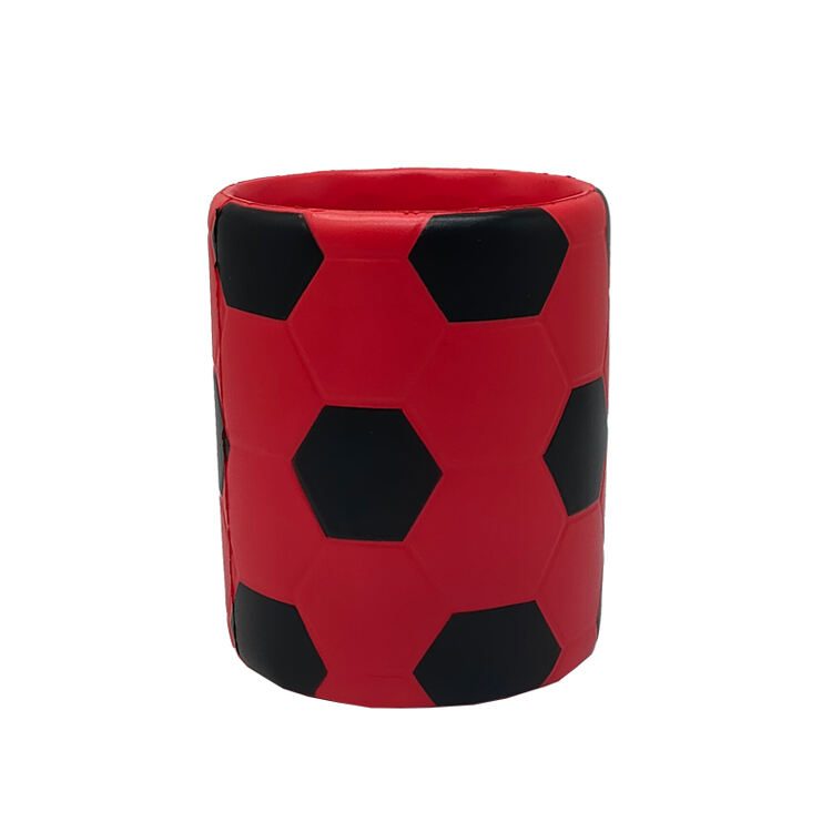 Giveaway Gift Idea PU Bottle Can Cooler Soccer Ball Promotional Anti Stress Toy