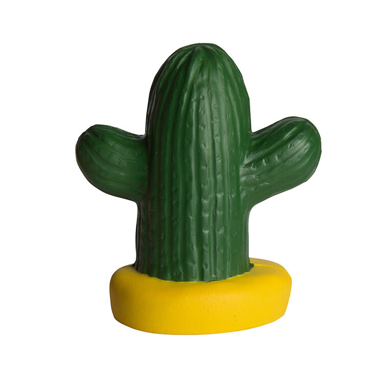 Custom Stress Ball Cactus Shape Custom Logo Squeeze  Cactus Anti Stress Ball Shaped PU Stress Relief Ball Toy 