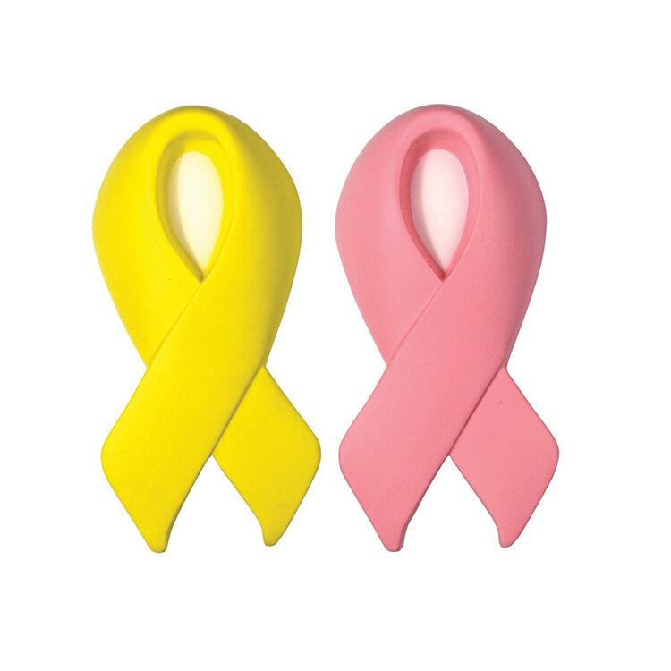 Custom PU Foam Stress Awareness Award Ribbon Squeeze Stress Reliever Antistress Toy Promotion Droppings Toy for Stress Relief