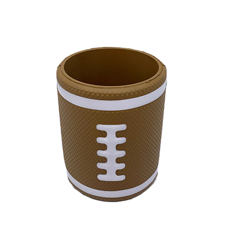 Promotional Items PU Bottle Can Cooler of Football Shaped Stress Toy Ball for Trade Shows