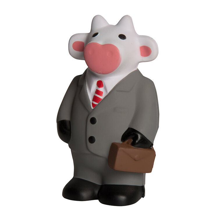 Hot Selling Squishy Toys Business Cow Shape Stress Relief PU Squeeze Ball Sensory Toys Stress Business Cow