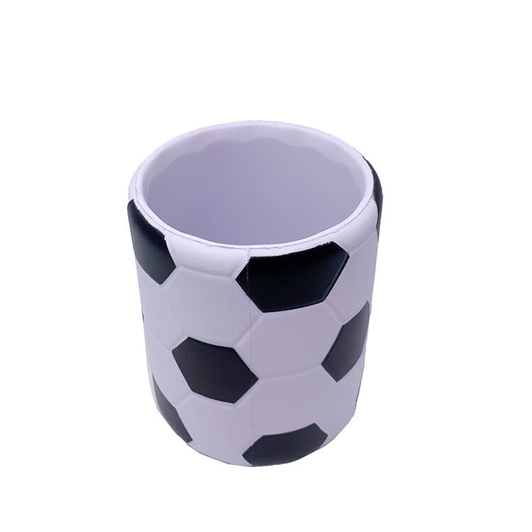 Wholesale Custom Logo PU Bottle Can Cooler in Soccer Ball Shape for Promotional Use and Stress Relief