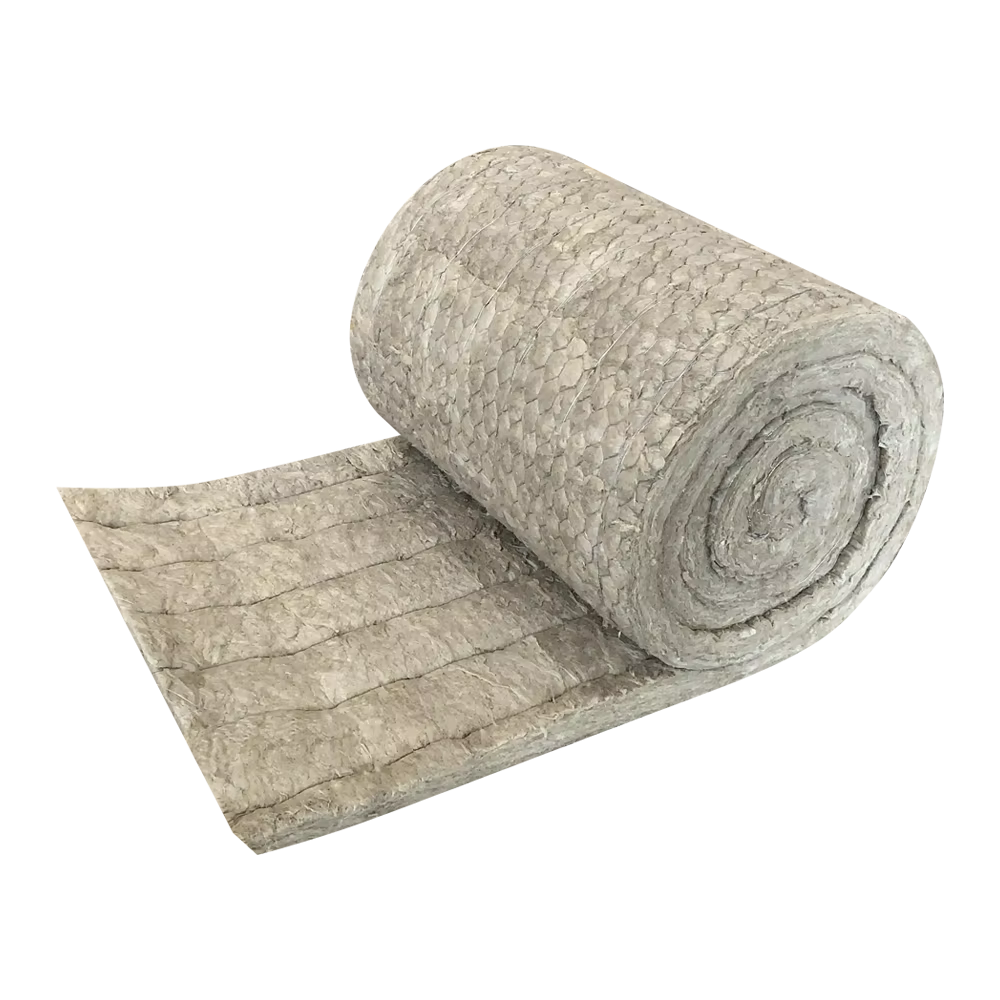 高品质隔音防火隔热矿棉毯，带金属网，120kg/m3 岩棉毯