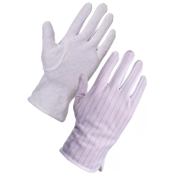 Conductive Stripe Gloves PVC Dotted ESD Anti-static Polyester Glove