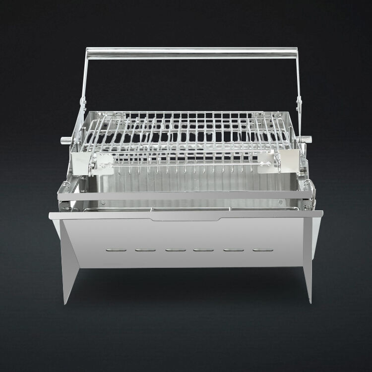 kipplbarer Grill —— Kleiner kippbarer Grill, Freizeitgenuss fürs Rösten.