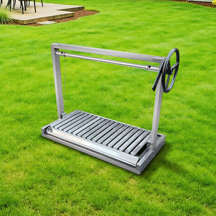 Santa Maria stainless steel barbecue grill, built-in brick barbecue DIY grill kit, replaceable V-shaped grill rack, heig