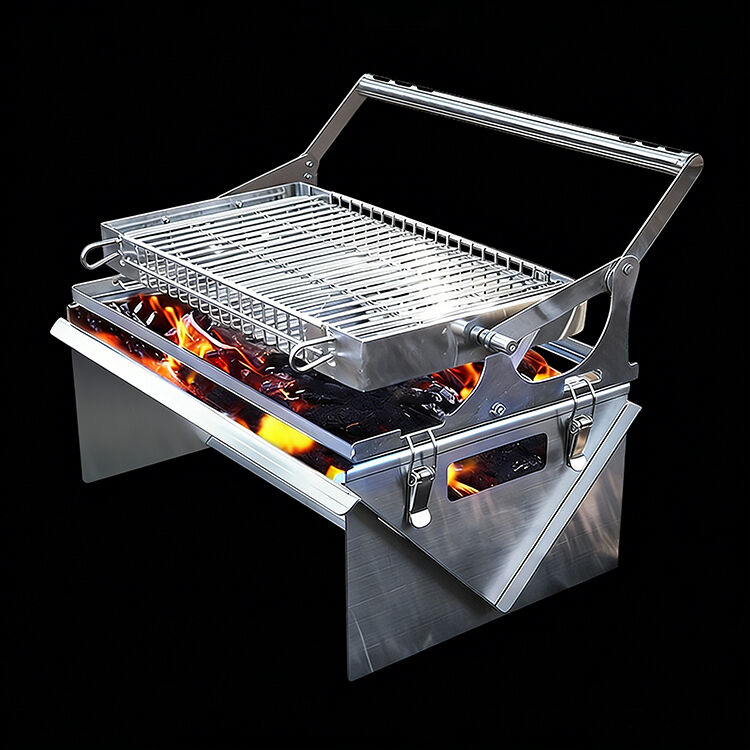 Flip Bbq Grill - Portable 360° Flip DesignSpace-Saving StorageVersatile Performance，The Easy Flip Grill for Effortless Outdoor Cooking!