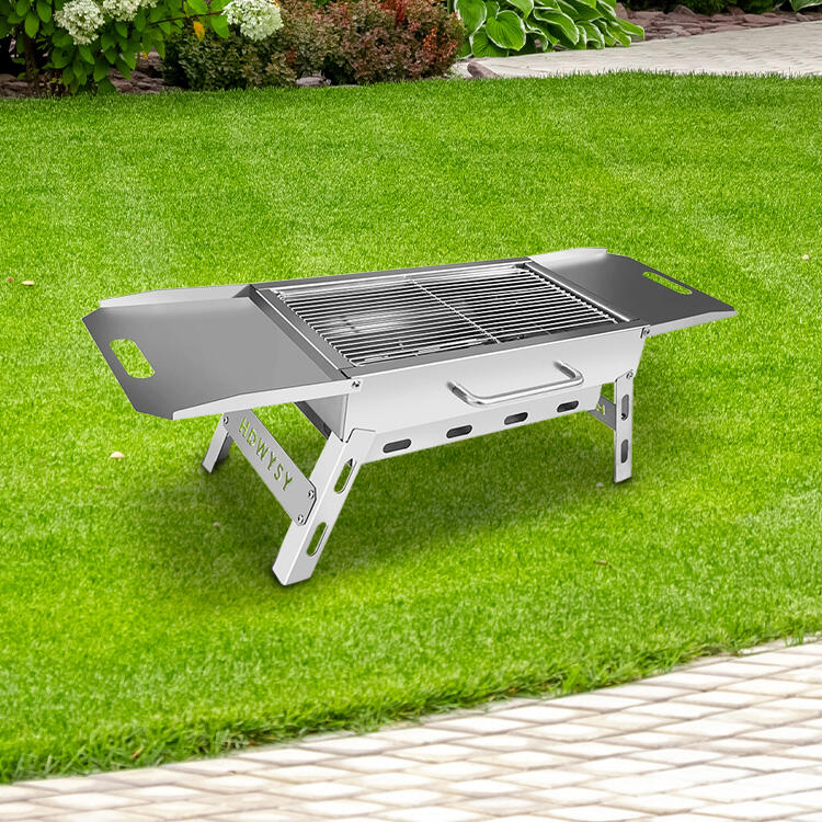 Φορητό γκριλ για ψήσιμο στο σπίτι, κατασκευασμένο από ανοξείδωτο χάλυβα, διπλώνει σε μορφή βαλίτσας, το προϊόν υποστηρίζει προσαρμογή,